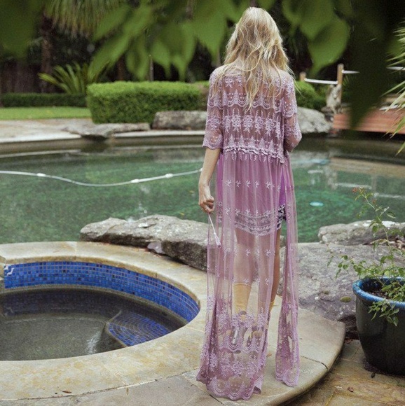 Arnhem arabella mauve lace duster dress S purple - coffeafoods.com